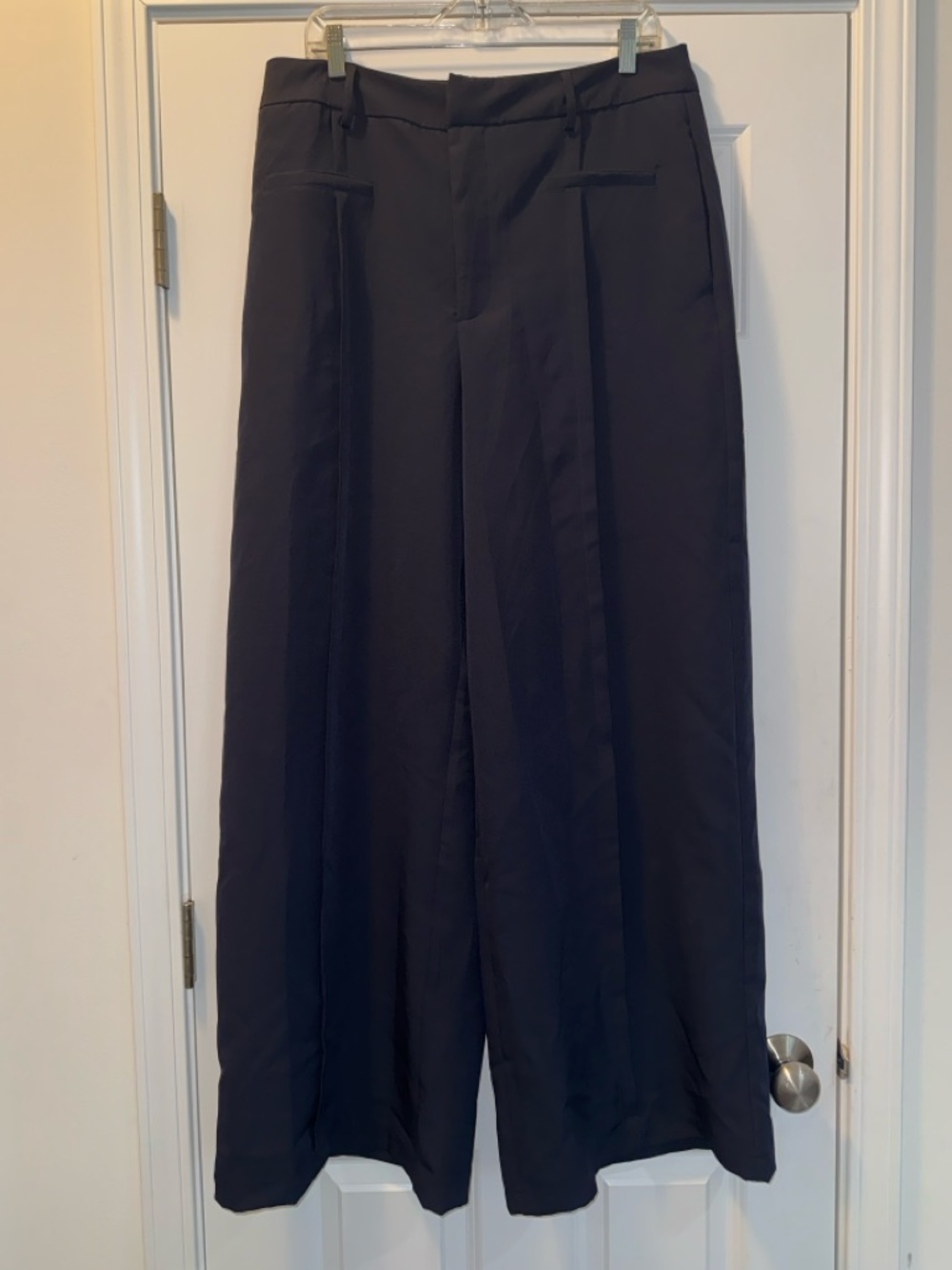 Love By Design Marcia Wide Leg Trouser Size 12 Navy NWT | Pleated High Rise